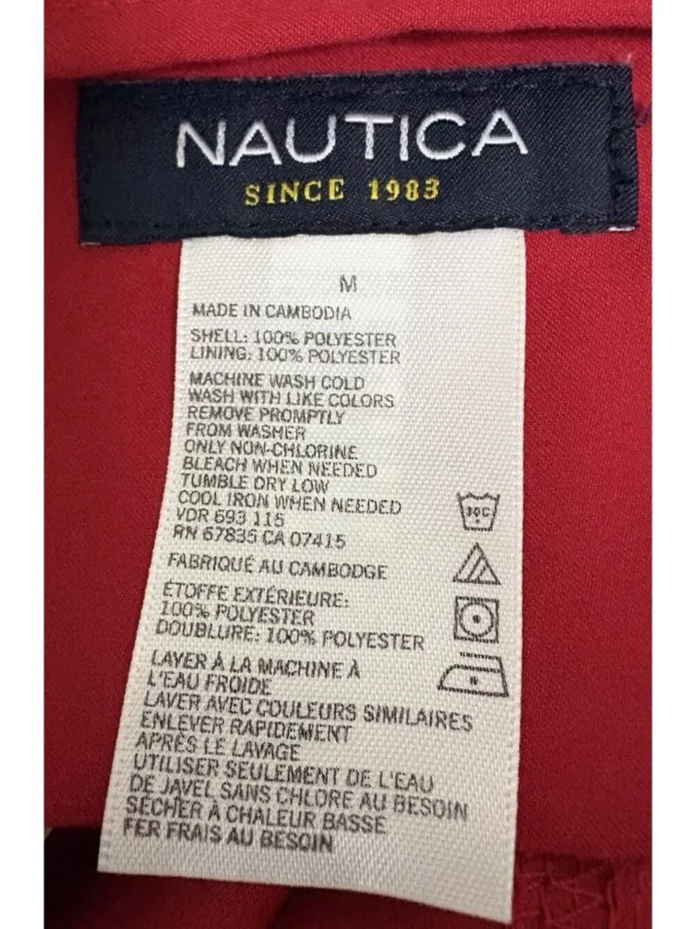Mens Nautica Red Lined Board Shorts Size Medium